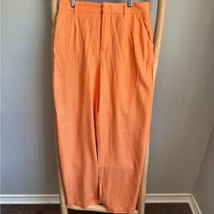 H&M Bright Orange Linen Pants